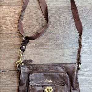 Coach Dark Brown Leather Messenger Bag